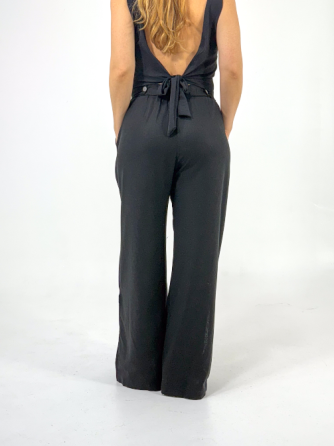 Pantalón de Lino Negro Cielito Flores