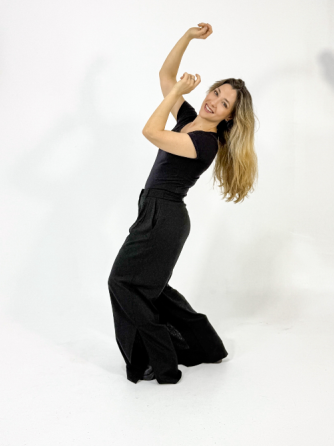 Pantalón de Lino Negro Cielito Flores