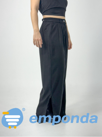 Pantalón de Lino Negro Cielito Flores - imagen 3