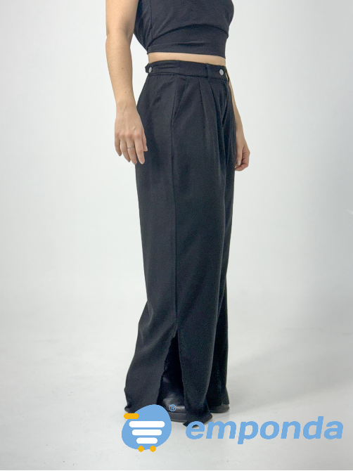 Pantalón de Lino Negro Cielito Flores - imagen 3