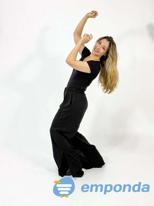 Pantalón de Lino Negro Cielito Flores - imagen 4