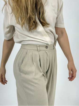 Pantalón de Lino Arena Cielito Flores