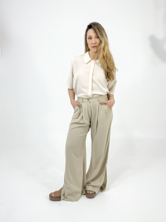 Pantalón de Lino Arena Cielito Flores