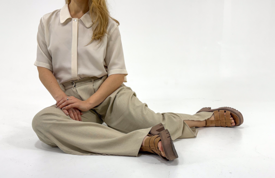 Pantalón de Lino Arena Cielito Flores