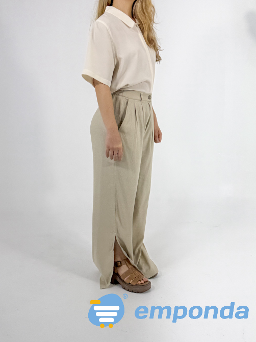 Pantalón de Lino Arena Cielito Flores - imagen 4