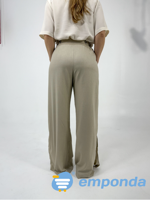 Pantalón de Lino Arena Cielito Flores - imagen 3