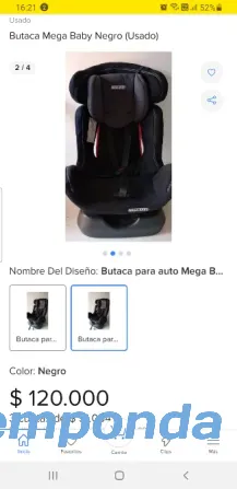 Butaca para bebe auto megababy Tigre - imagen 2