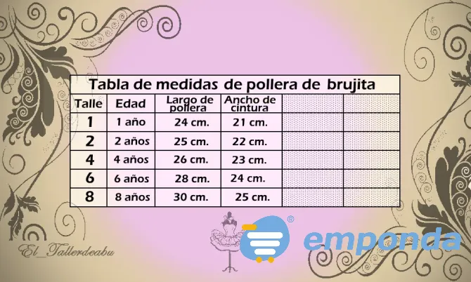 Disfraz pollera tutu Brujita con accesorios Malvinas Argentinas - imagen 7
