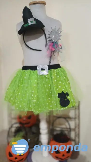 Disfraz pollera tutu Brujita con accesorios Malvinas Argentinas - imagen 3
