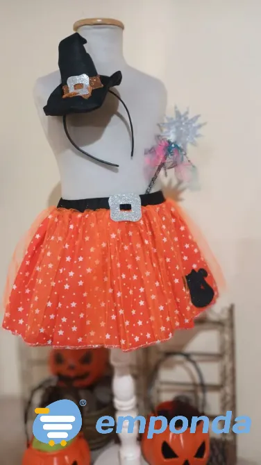 Disfraz pollera tutu Brujita con accesorios Malvinas Argentinas - imagen 5