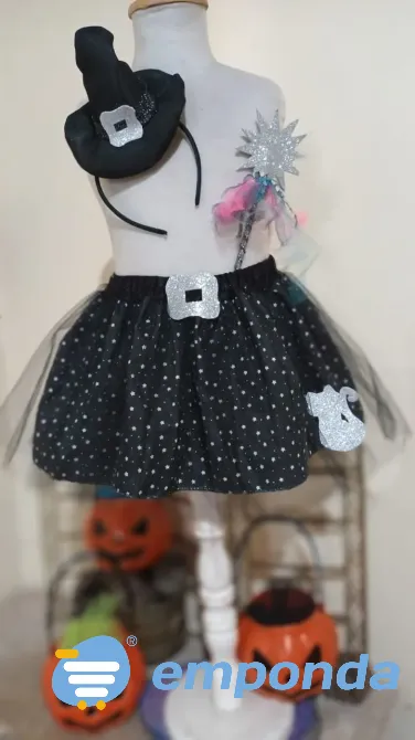 Disfraz pollera tutu Brujita con accesorios Malvinas Argentinas - imagen 6