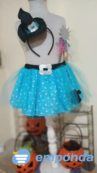 Disfraz pollera tutu Brujita con accesorios Malvinas Argentinas - imagen 4