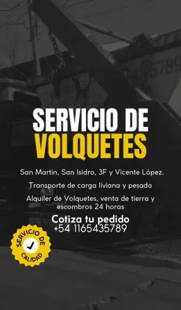 Volquetes en San Martín, 3 de Febrero, San Isidro, Vicente López General San Martín