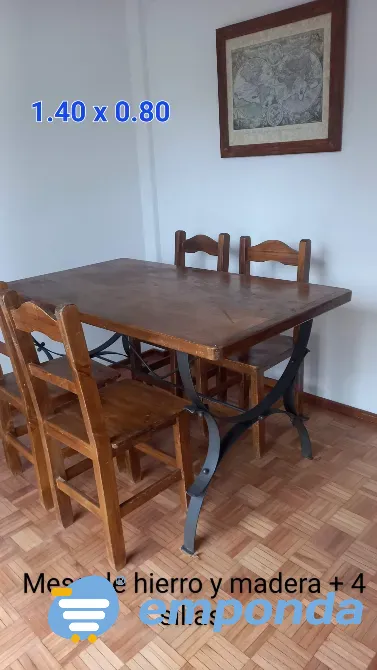Juego de comedor hierro y madera Ramos Mejía - imagen 1
