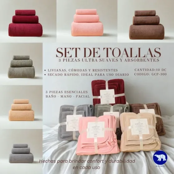 Set de toallas x3 Almagro