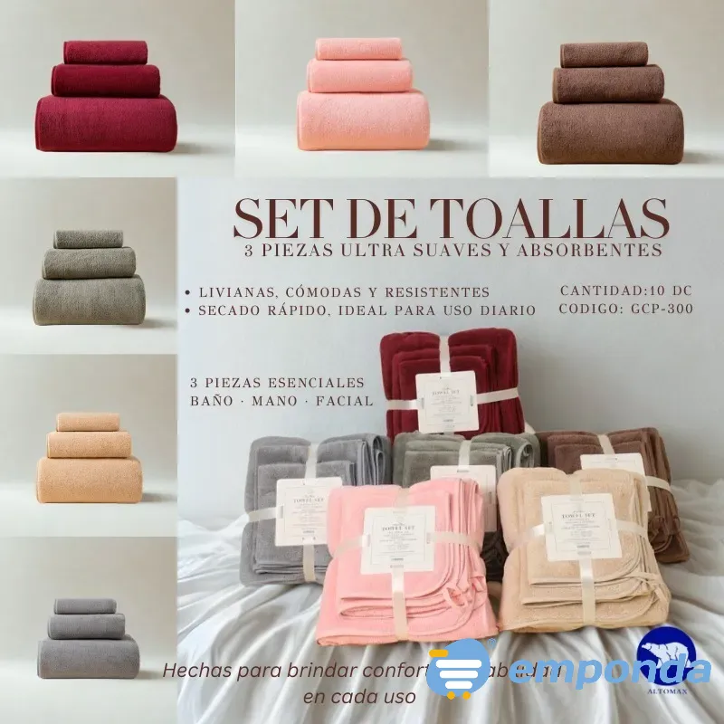 Set de toallas x3 Almagro - imagen 1