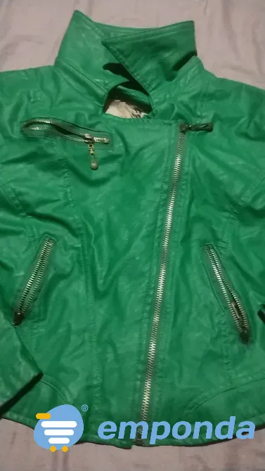 Campera de cuero verde Colegiales - imagen 1