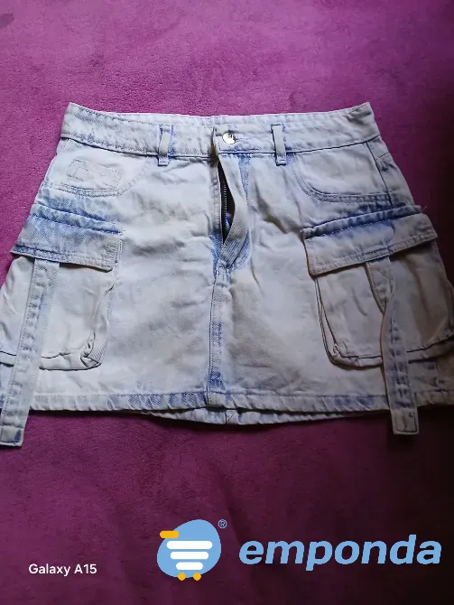 Pollera cargo de jean talle 42 Villa Ballester - imagen 1