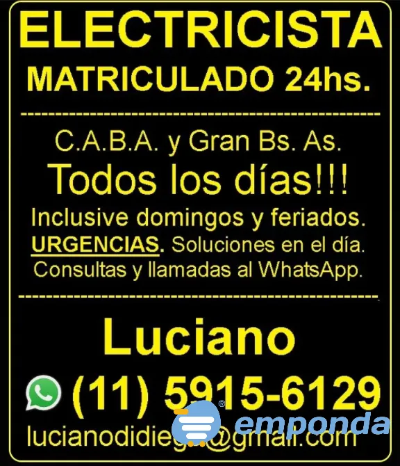Electricista Matriculado 24hs. Merlo - imagen 1