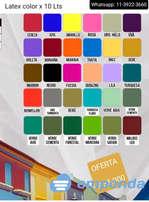 Pintura Latex Color 10 litros Merlo - imagen 1