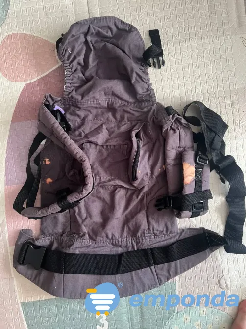 Portabebe Mochila estándar gris con estrellas blancas Caballito - imagen 2