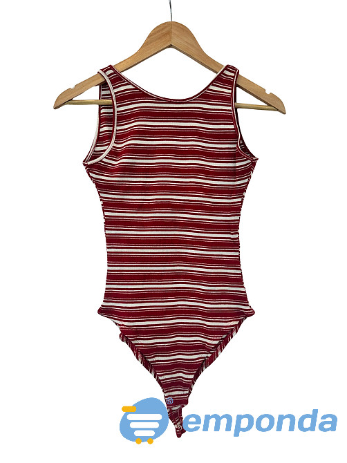 Body Musculosa Rayado Rojo Moreno - imagen 1