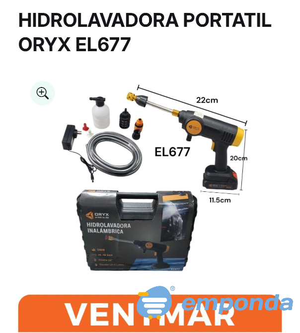 Hidrolavadora Portátil Oryx EL677 Mar del Plata - imagen 1