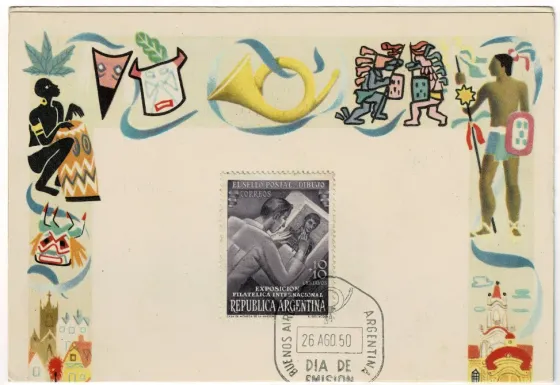 Tarjeta C/Estampilla del Ministerio de Comunicaciones 1950 Villa Crespo