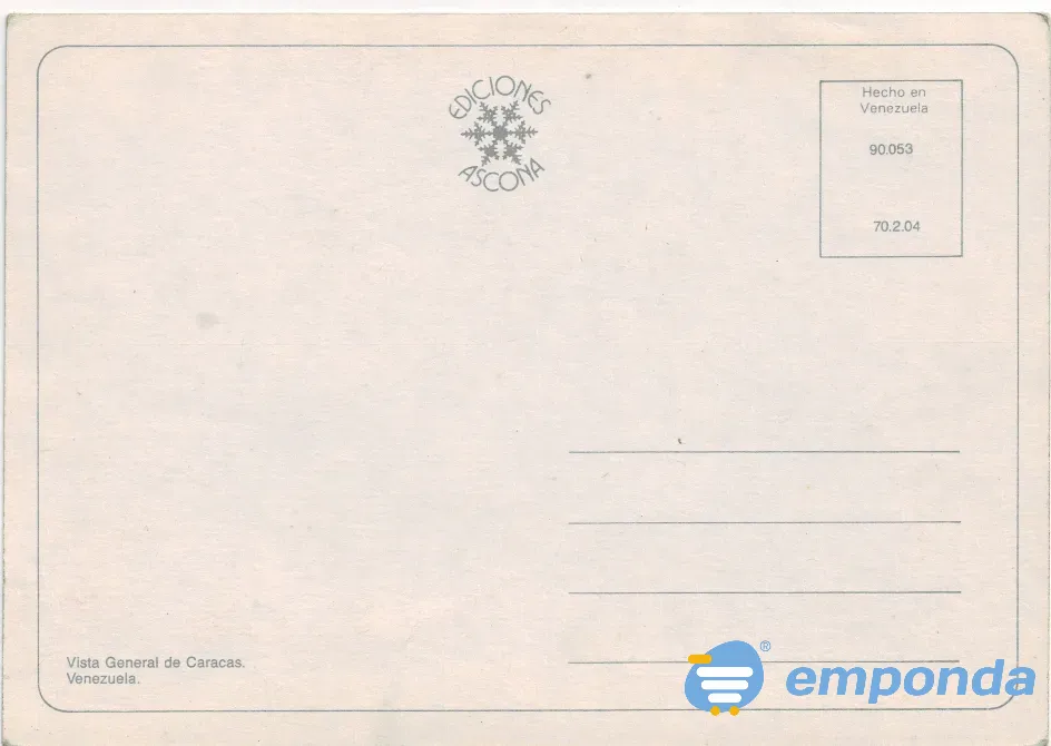 Tarjeta Postal Vista de Caracas Venezuela Sin Circular Villa Crespo - imagen 2