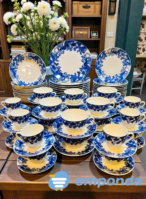 Vajilla Verbano Retro Azul 84 Piezas Martínez - imagen 1