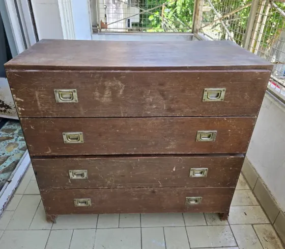 Cómoda cajonera 4 cajones Chifonier Madera Colegiales