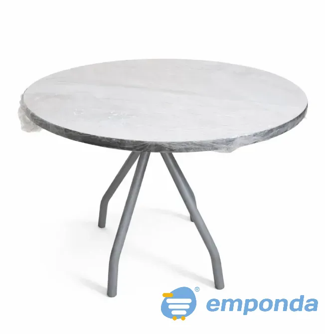 Mesa redonda de melamina, 1 metro de diámetro, patas de caño Villa Crespo - imagen 1