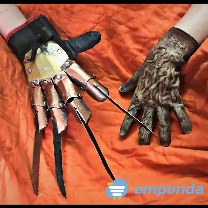 Freddy Krueger Garra Real de Metal y Cuero Disfraz Halloween Balvanera - imagen 4