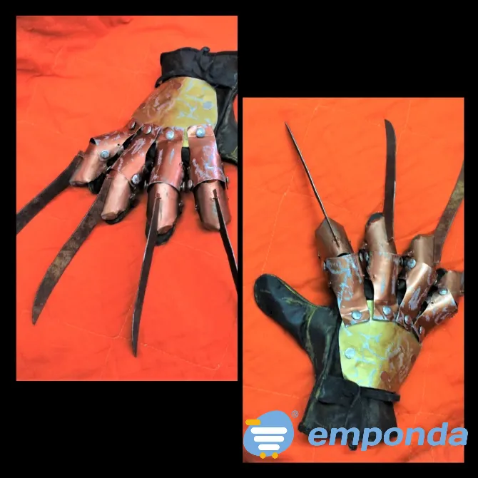 Freddy Krueger Garra Real de Metal y Cuero Disfraz Halloween Balvanera - imagen 5