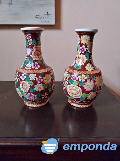 Par de jarrones de estilo floreros antiguos Zárate - imagen 1