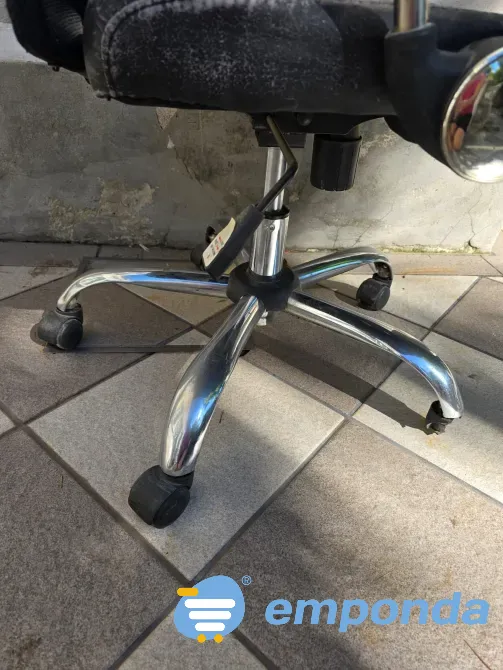 Silla de Escritorio Oficina Negro tapizado Cuero ecologico Colegiales - imagen 3