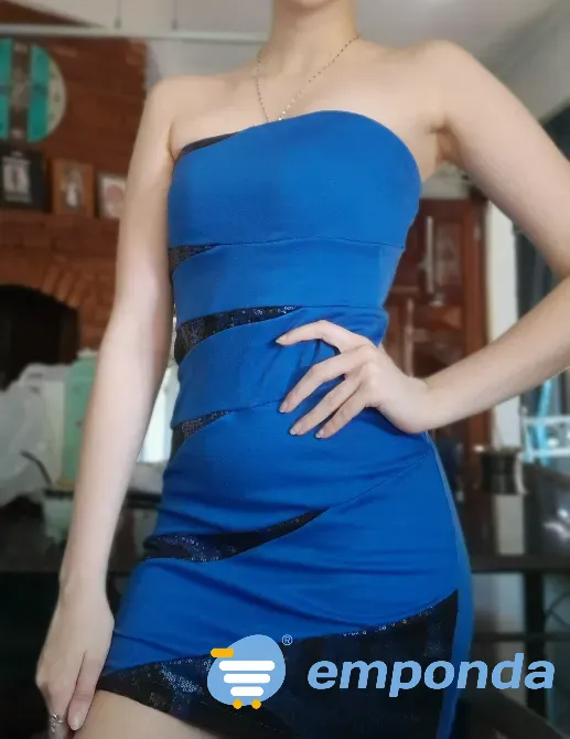 Vestido corto azul de fiesta Lanús Este - imagen 1