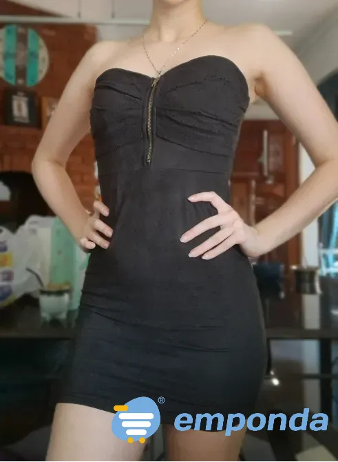 Vestido corto negro terciopelo Lanús Este - imagen 1