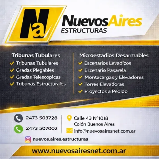 Gradas Telescopicas Tribunas Tubulares Escenarios levadizos Colón