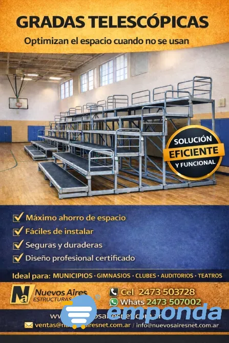 Gradas Telescopicas Tribunas Tubulares Escenarios levadizos Colón - imagen 3