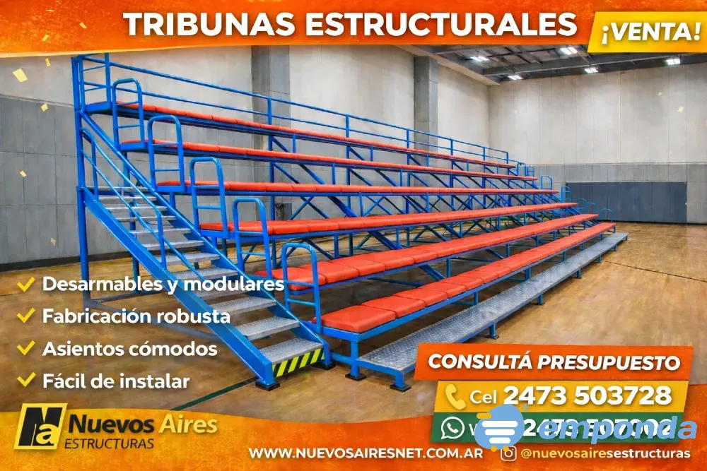 Gradas Telescopicas Tribunas Tubulares Escenarios levadizos Colón - imagen 4
