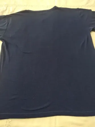 Remera azul escote en V. Unisex Floresta