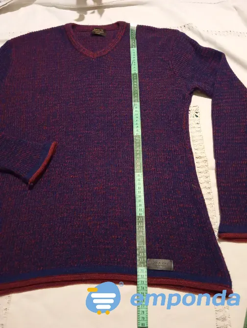 Sweater largo, escote en V. Amplio IMPECABLE Floresta - imagen 1