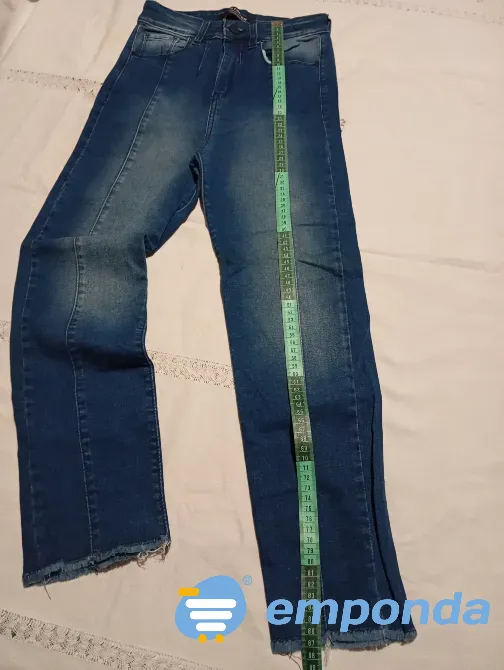 Pantalon, jean semi elastizado tobillero. Tiro alto Floresta - imagen 1