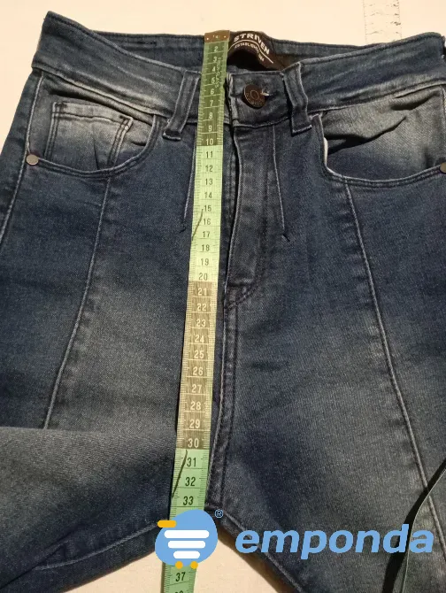 Pantalon, jean semi elastizado tobillero. Tiro alto Floresta - imagen 4