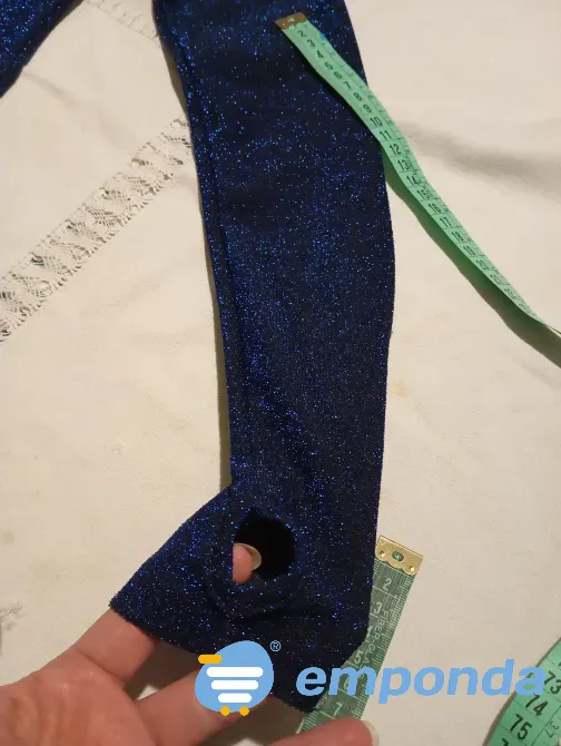 Top de fiesta, media polera, lurex azul. Nueva Floresta - imagen 4