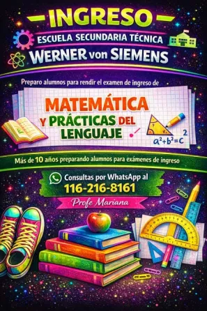 Curso de Ingreso 2026 Escuela Técnica Werner Von Siemens Villa Ballester