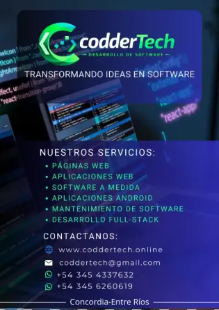 Desarrollo páginas web, software a medida y aplicaciones Concordia