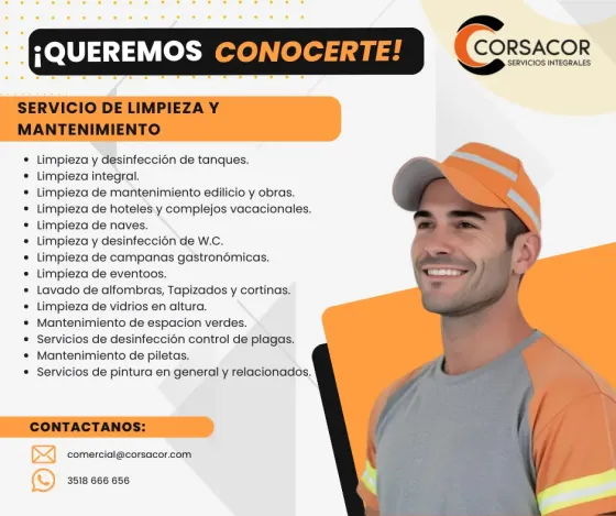 Servicio de limpieza mantenimiento y seguridad. Córdoba