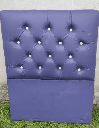 Respaldo De Sommier Twin Tapizado Ecocuero Violeta Córdoba